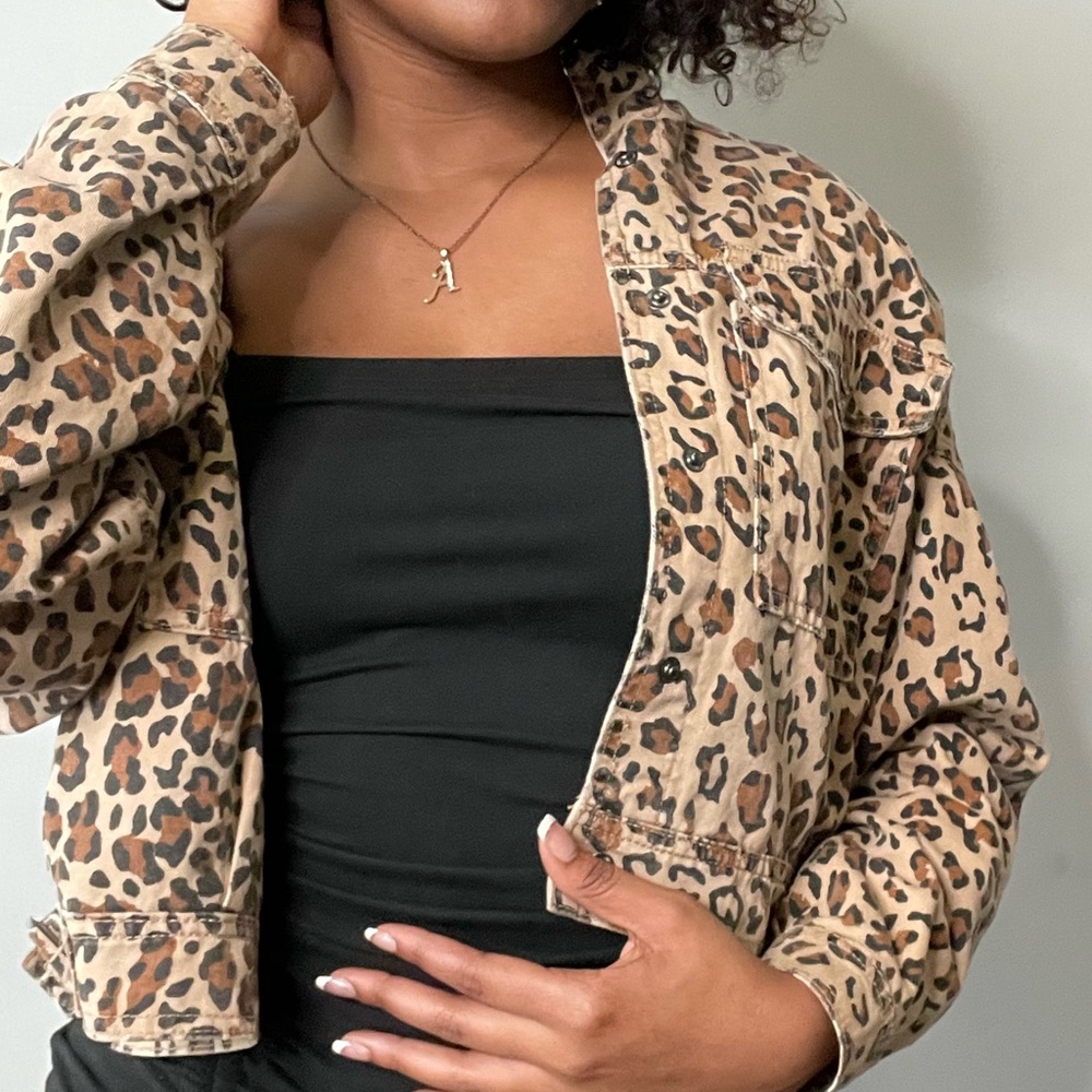 Cheetah denim jacket from F21